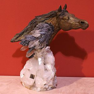 Статуэтка "Голова коня" бронза, подставка-хрусталь ― Звезда
